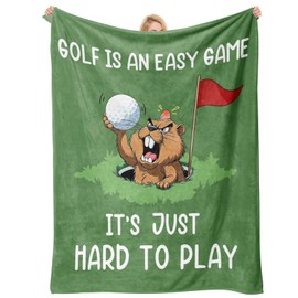 Golf Gifts for Men Women, Gifts for Golfer, Golf Lovers, Funny Golfing Gifts for Him Men Unique, Cool Golfing Gift Idea, Christmas Birthday Present for Golfers, Golf Themed Blanket 60” x 50”
