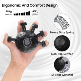 JINYJIA Finger Grip Strengthener, 2025 Grip Strengthener Trainer, Finger Grip Stronger, Grip Strengthener Trainer for Muscle Building and Recovery from Injuries, Finger Strength Training