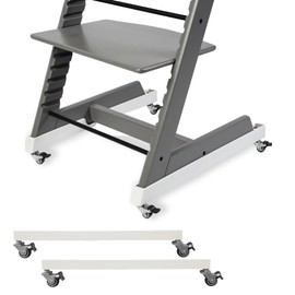 COZINUS High Chair Accessories - Universal Swivel Casters for Stokke Tripp Trapp: Enhance Mobility & Convenience with 360° Silent Wheels, Safety Locks & No-Scratch Design, No-Drill Installation -White