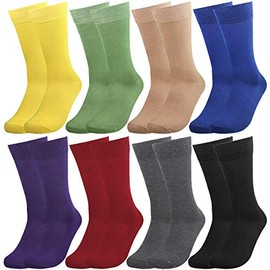 Falari Men Colorful Funny Novelty Crazy Combed Casual Dress Socks & Argyle Socks (Group 932 Solid Assorted)