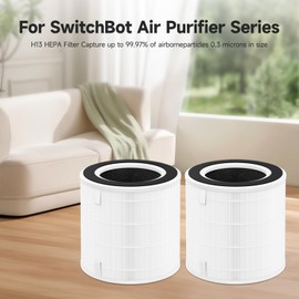 True HEPA Replacement Filter Compatible with SwitchBot Air Purifiers for Home Large Room, 2 Pack 3-in-1 Pet Filter with 8-Pieces Aroma Pad