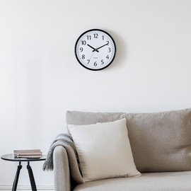 Formia (フォルミア) Wall Clock Monotone Easy-to-Read Dial Diameter 22.8 cm Modern Minimalist Office Living Children's Room Black x White