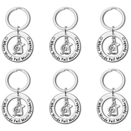 Dabihu 6Pcs Music Keyring Music Lovers Gift for Women Men Music Gifts for Student Musician Keychain Music Teacher Leader Appreciation Gift Guitar Piano Player Christmas Birthday Gift