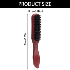 1 Piece Slick Back Hair Brush,Back Combing Brushes,Slick Brush,Smoothing Hairs Brushes,for Thin and Fine Mane Afro Wet Curly Hair or Damaged,Suitable Reducing Hairs Breakage(Reddish brown)
