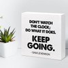 Keep Going Wood Box Signs,Inspirational Quote Wood Plaque Sign Desk