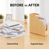Ninebendstreams 2 Pack Bamboo Magazine File Holder Book Holder Frames