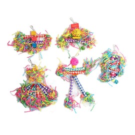 Bird Parrot Shredder Toy, Relieve Anxiety Hanging Bird Bells Toys Safe Healthy Bite Resistant Sweet Sound for Parrot Pet Parrot Parakeet Cockatiel