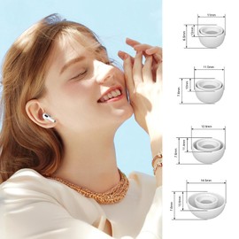 YOKRWO 4-Pair Replacement Ear Tips for AirPods Pro & AirPods Pro 2nd Generation with Noise Reduction Hole,Fit in The Charging Case,Anti Slip Soft Ear Tips Compatible Airpods Pro/Pro 2 (White)