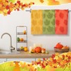 Oudain 3 Pcs Thanksgiving Fall 3D Jacquard Hand Towels Set
