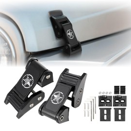 USR 97-06 TJ HOOD LATCHES Metal Constructed Lock Catch – HeavyDuty Hoodlatch Set (2pc) Compatible with 1997-2006 Jeep Wrangler SE/Sahara/Sport/Rubicon (ARMY FLAG EDITION w/INSTALL HARDWARE)