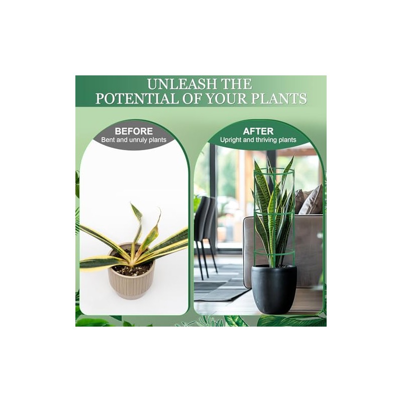 24Pcs Stackable Plant Support Stakes for Indoor and Garden Use