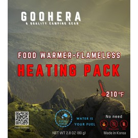 GooHera Food Heating Pads 2.8-oz Kit (1 Pad + Storage Bag) - Flameless Food Warmers for Chafing Dish, Travel, Camping, Emergency - Odorless, Compact, Essential Catering Supplies