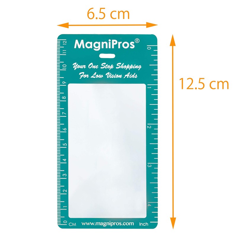 Magnifierfactory MAGDEPO Bookmark Magnifier, Measurement Sheet Lens, Bookmark Size, Reading