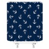 BSTDS Anchor Pattern Shower Curtain Nautical Theme Navy Blue White