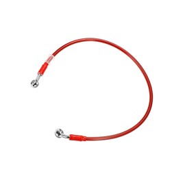 Motoforti 70cm 27.56" Length 10mm ID Motorcycle Hydraulic Brake Line Oil Hose Pipe 28° 0° Stainless Steel Braided Cable for ATV Motocross Sport Bikes Red Long-lasting