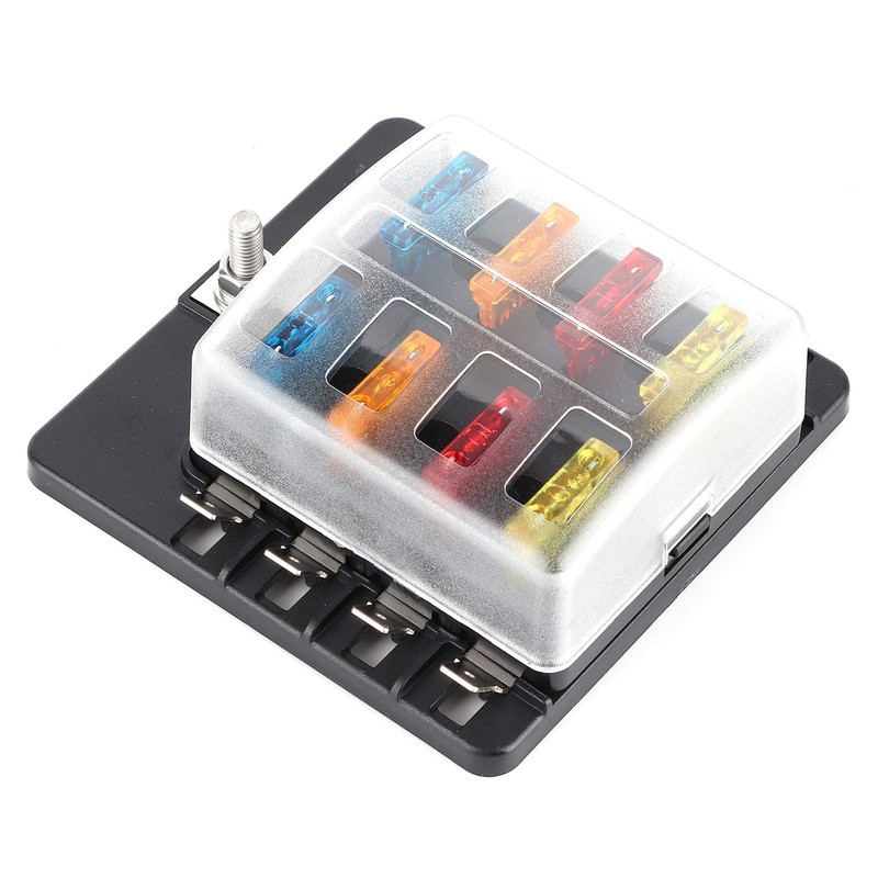 8-Way Blade Fuse Block, 8‑Way Terminal Fuse Box Car Boat