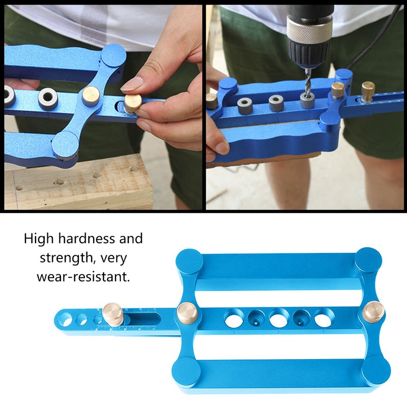 6/8/10mm Self Centering Doweling Jig Drilling Guide Kit Woodworking Positioner