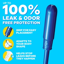 Tampax Pearl Tampons Light Absorbency with BPA-Free Plastic Applicator and LeakGuard Braid, Unscented, 50 Count