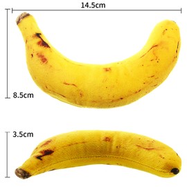 Gejoy 2 Packs Catnip Cat Toys Banana Catnip Cat Toys Catnip Filled Banana Toy for Cat Playing Teeth Grinding Chew Toys