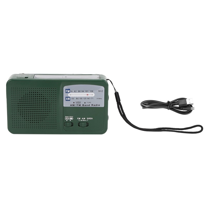 Plastic Outdoor Emergency Light Radio Hand Crank Generate Electricity Multifunction