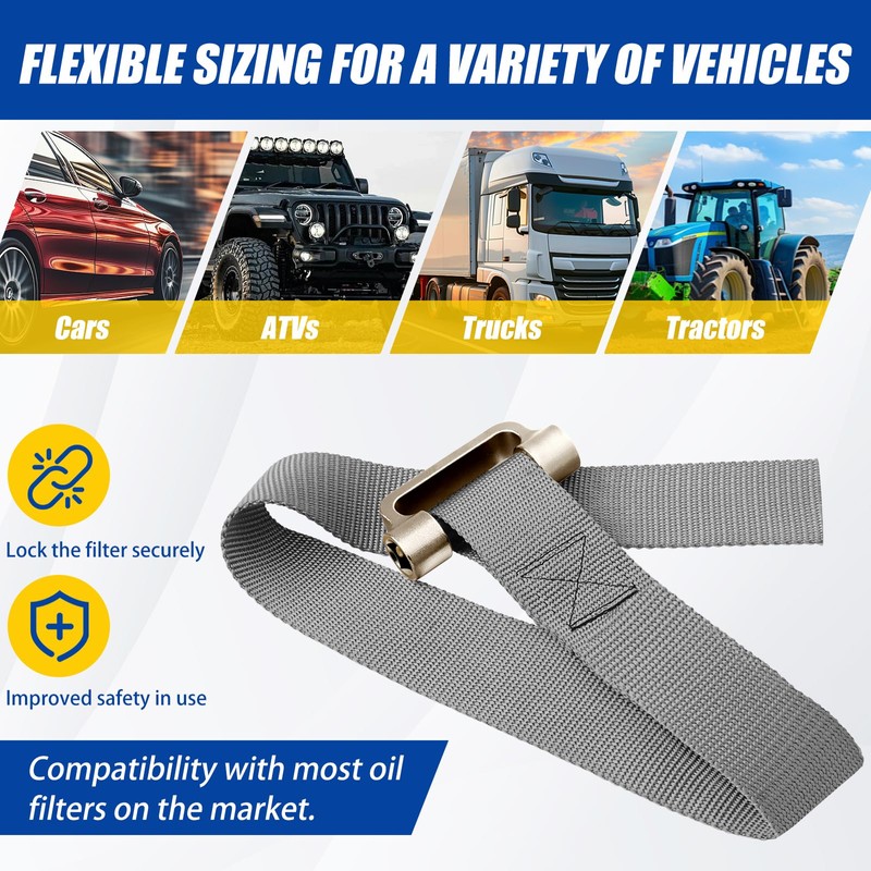 Eudaimonia Heavy Duty Filter Strap Wrench - Oil Filter Strap