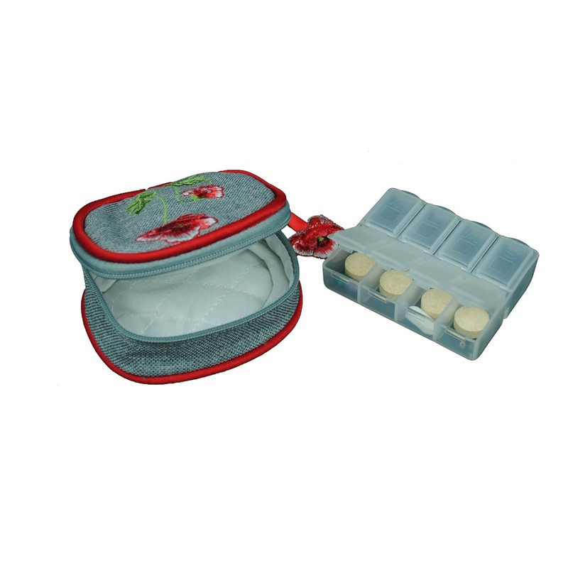 Pill Box Purse in a Poppies Design