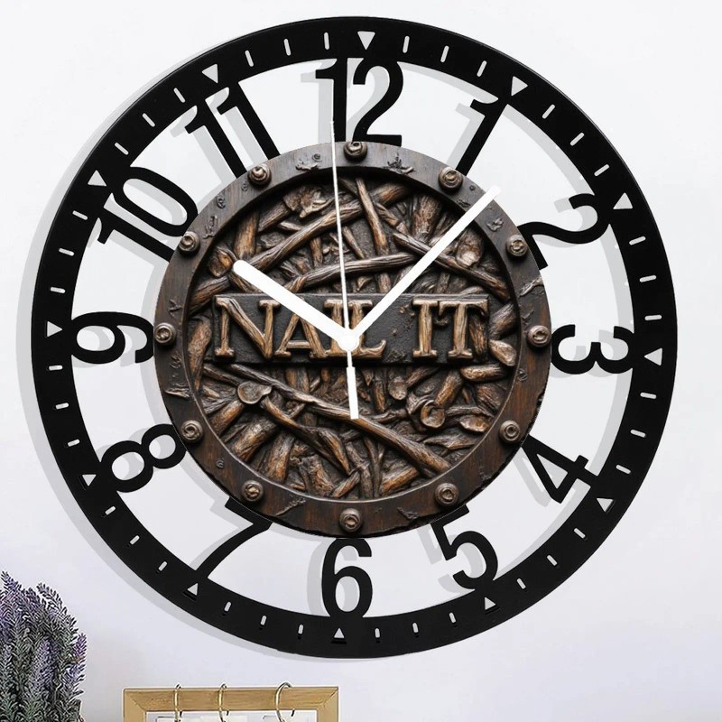 25cm Solid Cast Iron Wall Clock with a Heavy-Duty Build