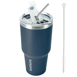 BJPKPK 30 oz Tumbler with Lid and Straw Stainless Steel Double Wall Vacuum Insulated Tumblers,Navy Blue