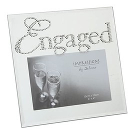 Diamante Writing Engagement Glass Photo Frame 7.5" x 7.5" FG492EN