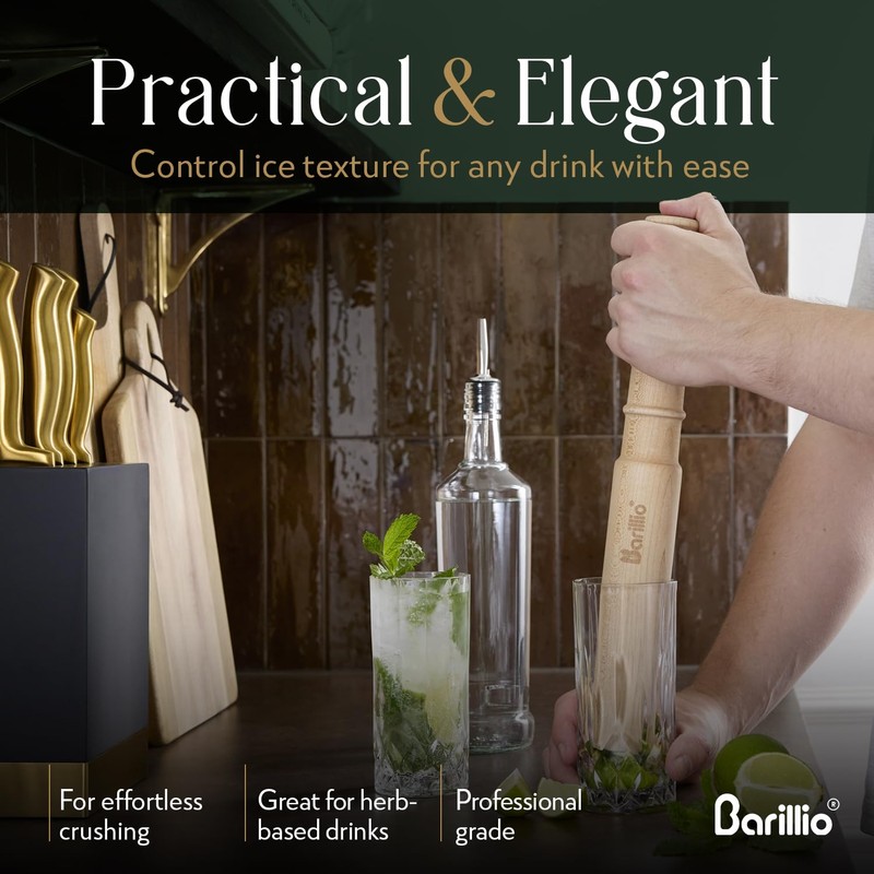 Barillio Drink Muddler Mallet and Lewis Bag Set - Big-Shot