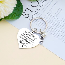 FAFQBING Inspirational Gifts for Coworker Thank You Keychain for Women Men Teacher Appreciation Gifts Employee Retirement Gift for Female Male Retiring Teacher Gift for Her Him