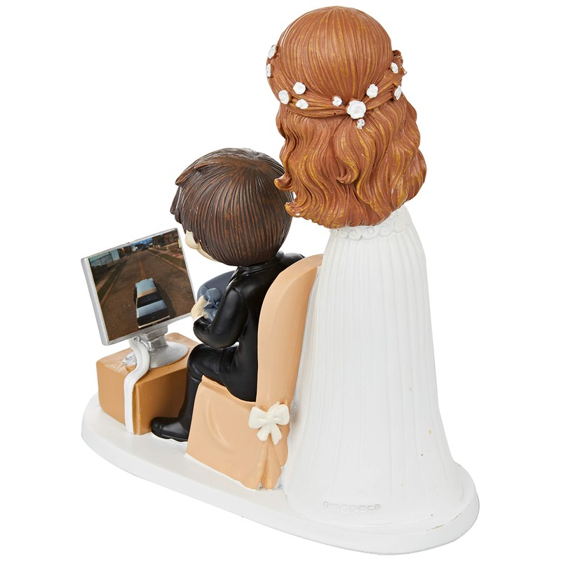 Mopec Figurine Groom and Video Games, Polyresin, White, 8.5 x