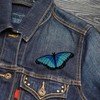 Blue Morpho Butterfly Embroidered Iron-on Patch