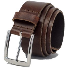 Ashford Ridge 40mm Full Grain Leather Belt with Classic Buckle, Antique brown