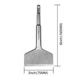 Nucraft SDS-Plus Tile Chisel, 165mm x 75mm, 15° Bent Scraper Chisel for Removal of Ceramics & Tiles