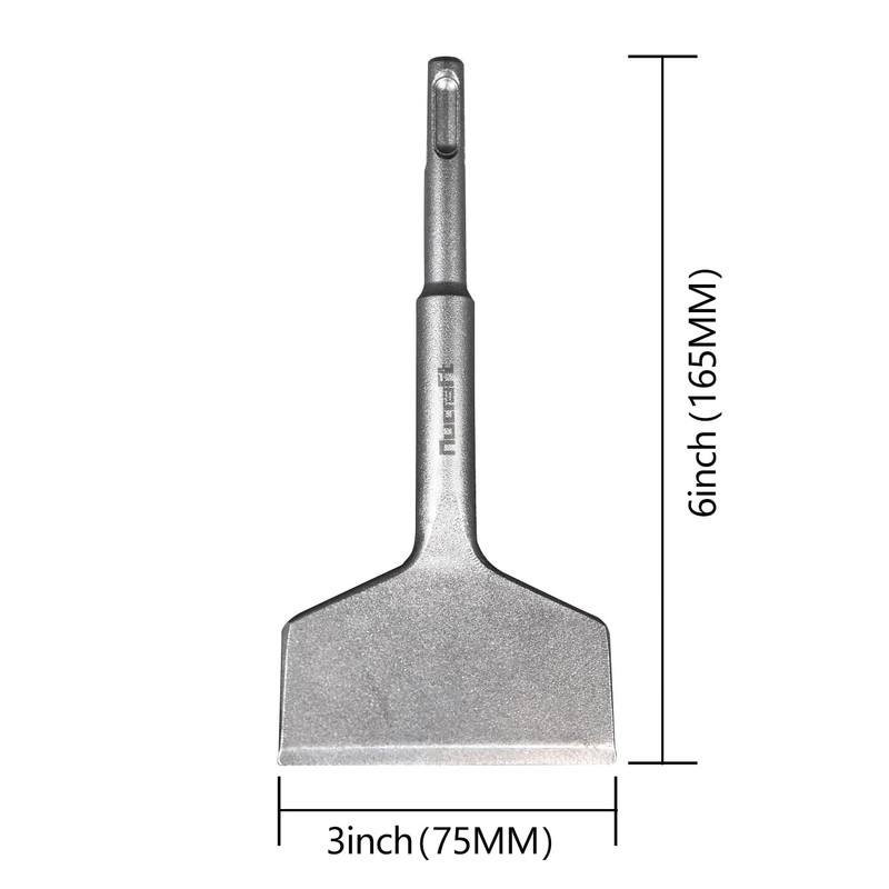 Nucraft SDS-Plus Tile Chisel, 165mm x 75mm, 15° Bent Scraper