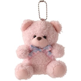 Heads LM-MC10 Mascot W3.5 x D2.8 x H4.7 inches (90 x 70 x 120 mm), 6 Pieces, Pink Key Holder, Ball Chain, Bear Macaron