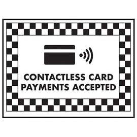VSafety Contactless Card Payments Accepted Sign - 300mm x 200mm - Rigid Plastic