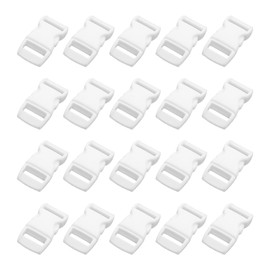 METALLIXITY Side Quick Release Buckle (10mm/0.4") 20Pcs, Plastic Adjustable Buckles - for Backpack Strap, White