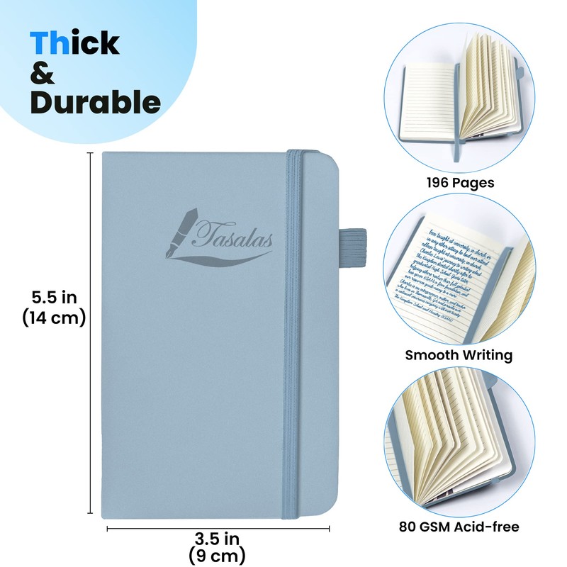 Tasalas Pocket Notebook Portable A6 Notebooks with Inner Pocket and