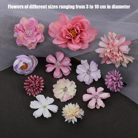 Flower Hair Clips, Flower Hair Clips, Pack of 12 Flower Hair Clips Girls Hair Clips Children Women Hair Accessories Party Wedding