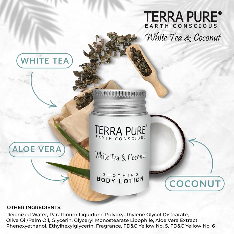 Terra Pure White Tea & Coconut Lotion, Travel Size Hotel