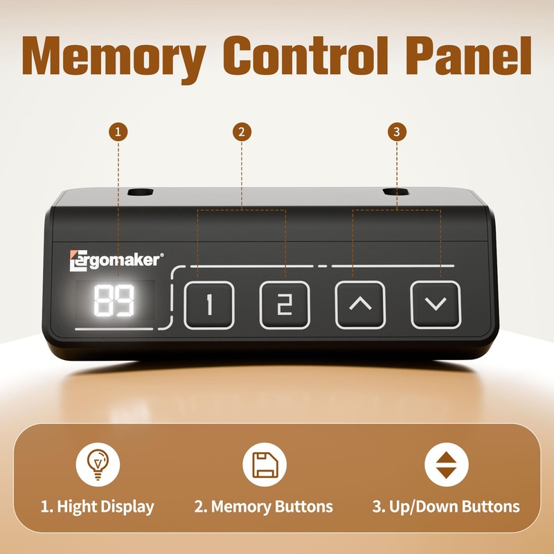 ERGOMAKER 35" Electric Standing Desk, Adjustable Height, Sit Stand Up