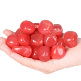 YATOJUZI Cherry Quartz Natural Healing Crystals Bulk Tumbled Polished Pocket Stones Crystal for Energy Reiki Tumbling Cabbing Balancing Decoration Home Decor Gemstones Meditation Therapy 100g