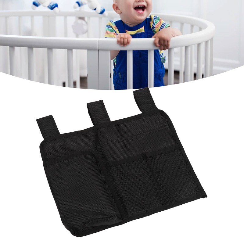 Bedside Storage Bag Nylon Bed Rail Hanging Organizer Pocket for