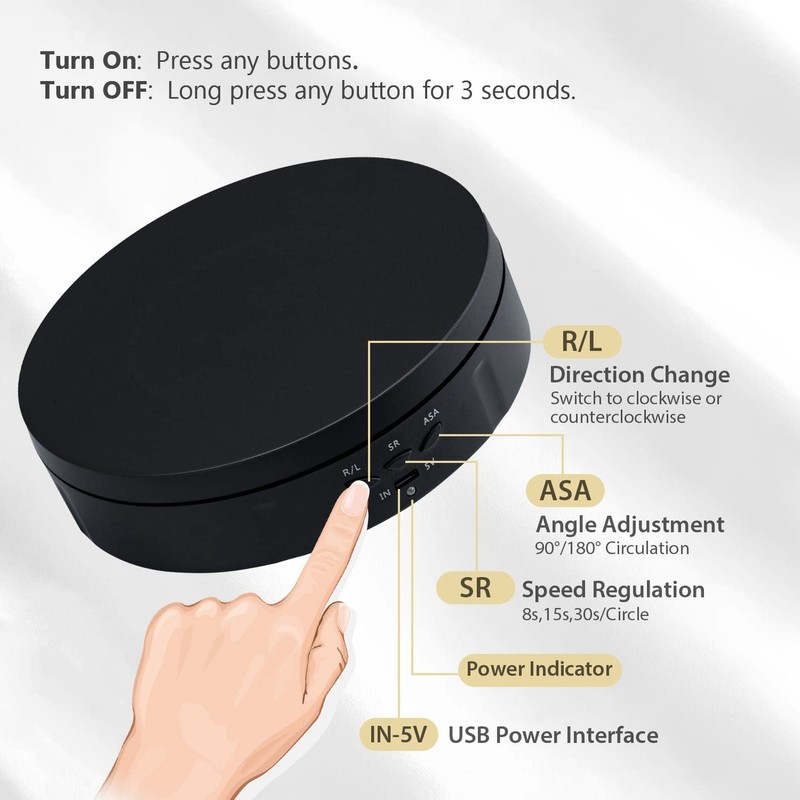 Mcbazel 360 Degree Electric Turntable for Photography Electric Rotating Turntable