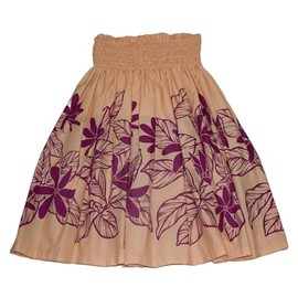 Rainview Creations Hawaiian Pa'u Hula Skirt for Women Hawaii Hula Dancer Tiare Flower Skirts for Adult Size (US, Alpha, One Size, Regular, Long, Peach)