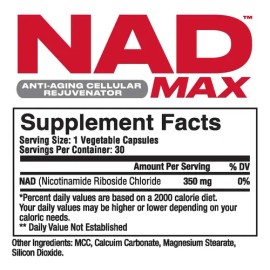 Metabolic Nutrition Nad Max 350mg Anti-envejecimiento 30 Ct                                                                                           