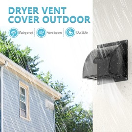 HG Power Ventilation Grille 150 mm, Weather Protection Grille DN 150 mm, Ventilation Grille, Integrated Backflow Flap, Wall Connection Exhaust Air, for Tumble Dryers, Kitchens, Diameter 15 cm (19.5 x