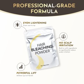 Hair Bleach Powder, Premium Hair Lightener 100g, Blue Bleaching Powder for Hair, Up to 9 Levels of Lift for Hair Highlights & Lightening